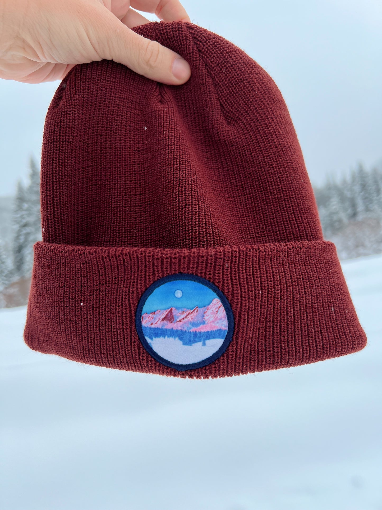 Flatirons with Snow Beanie