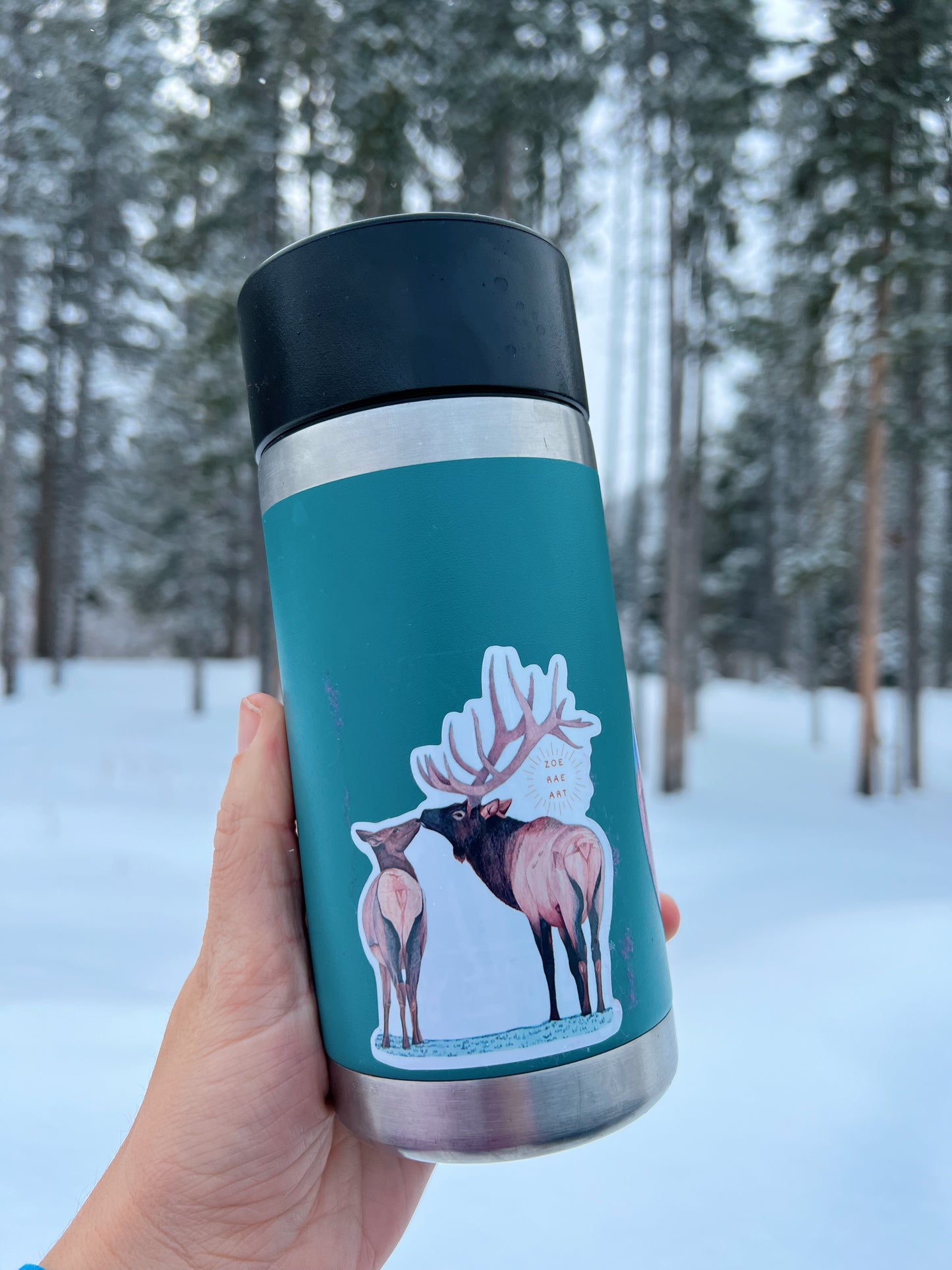 Kissing Elks Sticker