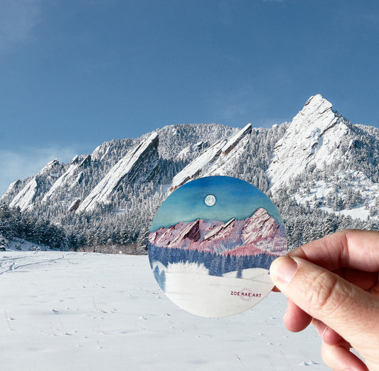 Flatirons with Snow Sticker