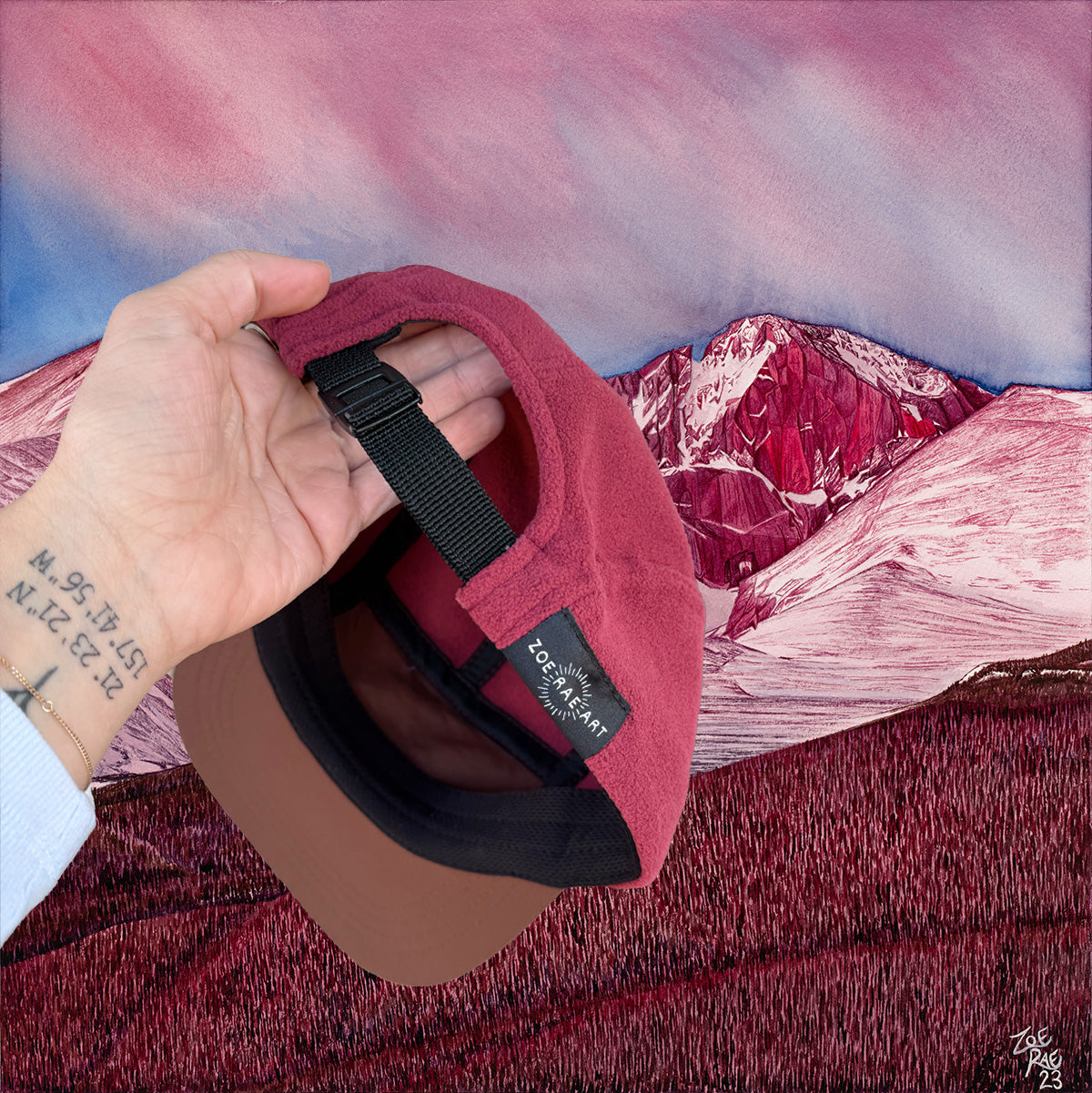 Longs Peak with Snow Fleece Hat