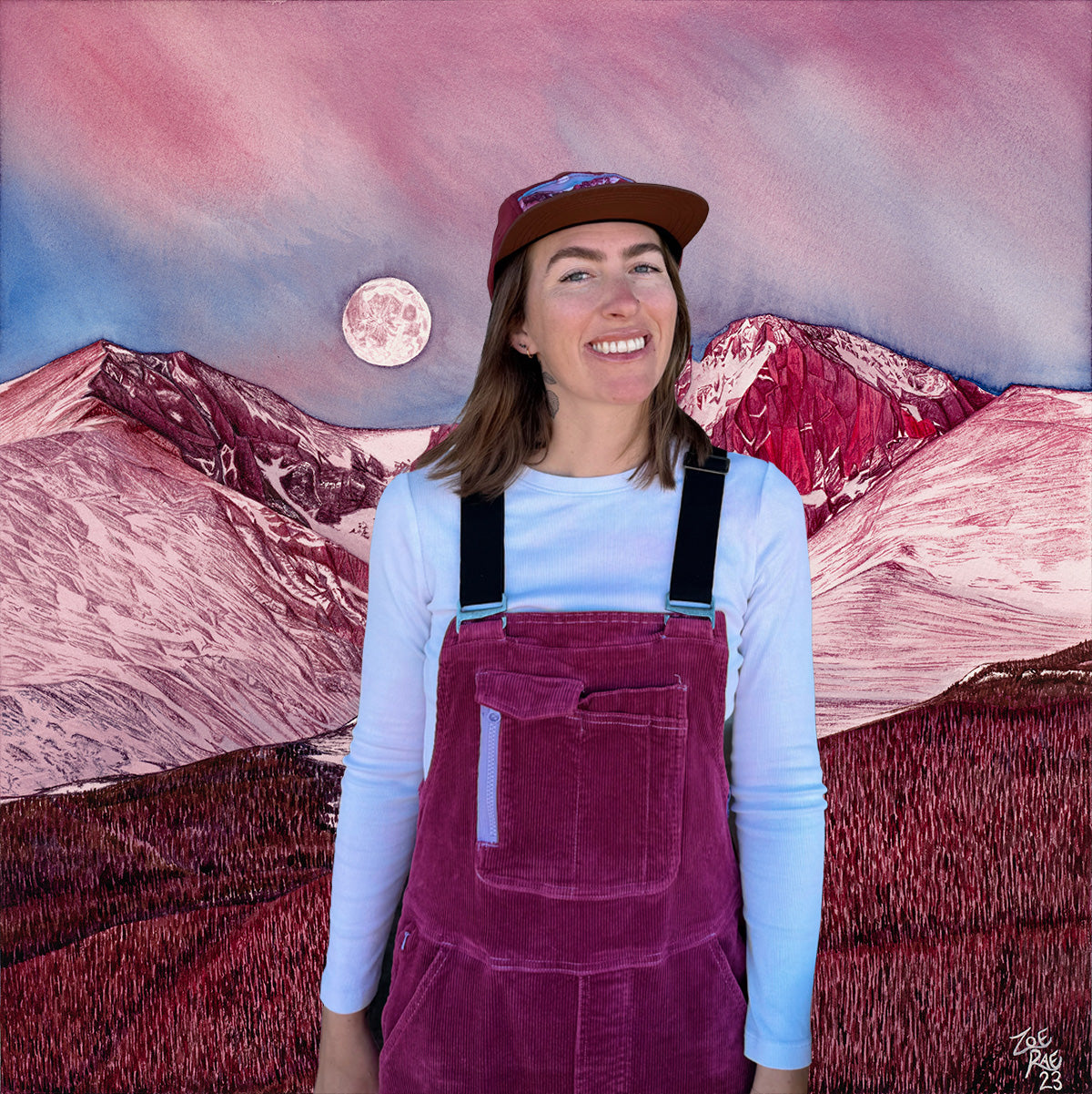 Longs Peak with Snow Fleece Hat