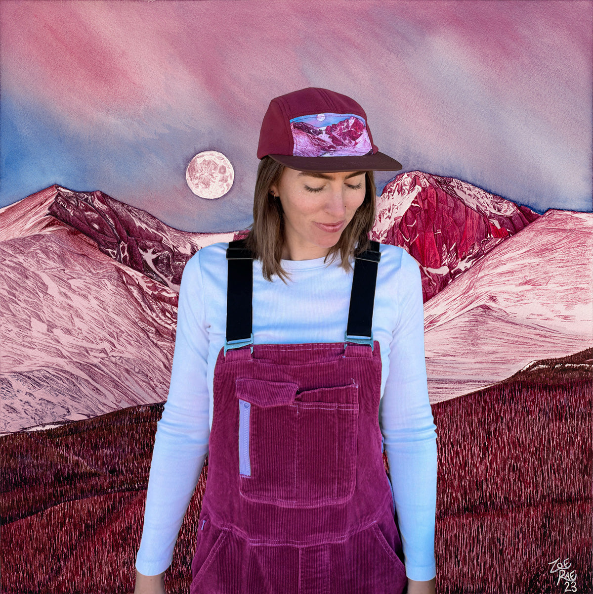 Longs Peak with Snow Fleece Hat