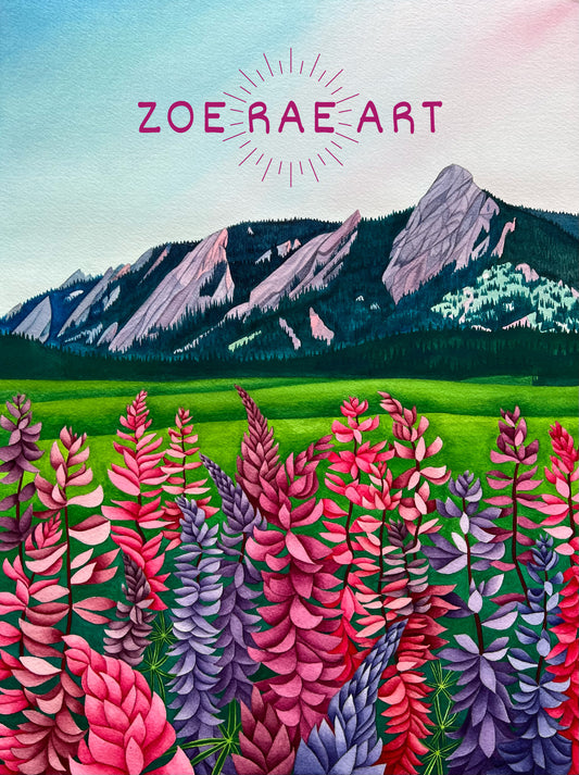 Flatirons with Lupines Original